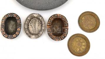 Össz. 9 db réz és fém, részben magyar iparművész tárgy: Móga Sándor (1927-): Réz iparművész doboz, j...