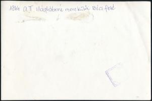 1944 Menekülők menete lánctalpak nyomain Bécs felé, a hátoldalán feliratozva, a hátoldalán pecséttel...