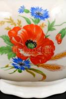 Drasche porcelán tétel: Tea vagy kávé kiöntő fedéllel, belső pereménél repedéssel, m: 17 cm + 4 db c...