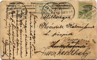 1907 Keszthely, ház udvara kártyázó társasággal. photo (fl)