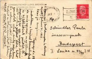 1933 Norddeutscher Lloyd, Schnelldampfer Bremen, Katapultflugzeug "D-2271" (Wasseflugzeug)...