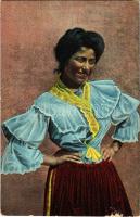 Costumi Napoletani / lady in traditional Neapolitan costume, Italian folklore. Edit. E. Ragozino, Galleria Umberto Napoli 2833.