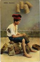 Napoli, Pescatore / Neapolitan fisher boy, Italian folklore. Ed. C. Cotini (pinhole)