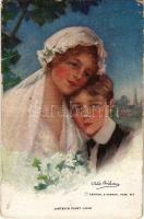 Sisters First Love. Lady art postcard. Reinthal & Newman No. 827. s: Philip Boileau (worn corners)