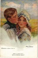 Need a lassie cry? Romantic couple art postcard. Reinthal & Newman No. 831. s: Philip Boileau (wet corner)
