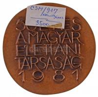 Horváth János (1940-) 1981. "50 éves a Magyar Élettani Társaság" Br plakett (91mm) T:1-,2
