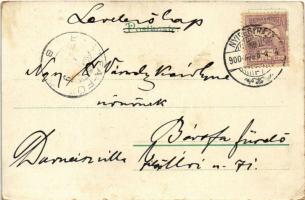 1900 Dornröschen / Sleeping beauty. Romantic couple art postcard, litho (EK)