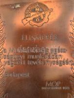 Munkásőrség elismerés plakett, fém, falra akasztható, 22x16 cm + Munkásőr réz fali tányér, d: 28 cm