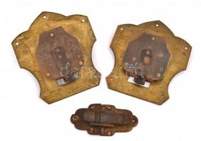 1900 körüli utazóláda zárjai, 1 db kulcs, nem zár