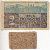 Pécs 1919. 20f Házipénztár-pénztárjegy + Pécs 1920. 2K T:III-,IV Adamo PÉC-13.2, 14.1