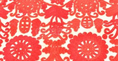 Rátétes párnahuzat, hímzett zsákvászon, 50x35 cm + Matyó hímzés, R.J. monogrammal, 50x15 cm