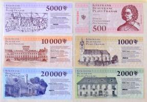 Sopron 2010. 500 Kékfrank + 1000 Kékfrank + 2000 Kékfrank + 5000 Kékfrank + 10.000 Kékfrank + 20.000...