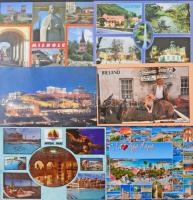 Kb. 120 db MODERN képeslap: főleg külföldi és magyar városok + pár emléklap és fotó / Cca. 120 modern postcards: mostly European and Hungarian town-view postcards + some commemorative cards and photos