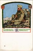 K.u.K. 3. Tiroler Kaiser Jägerregiments / WWI Austro-Hungarian K.u.K. military, 3rd Tyrolean Rifle Regiment charity fund art postcard s: H. Bouvard