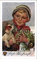 Frohe Weihnacht! / Christmas greeting art postcard. Deutscher Schulverein Karte Nr. 736. s: R. K.