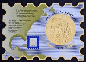 1992 A világ legkisebb bélyege Kner Nyomda által kibocsátott alkalmi kiadás, a tervező dedikálásával