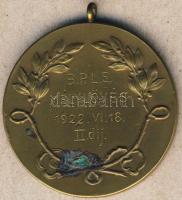 1922. "B.P.L.E.-Mélylövés" aranyozott Br díjérem T:2 kis korr.