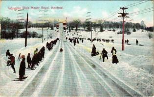 1910 Toboggan slide Mount Royal, Montreal. Canadian winter sport, ski, sledding, photographer. W. G. MacFarlane Publ. I. 464. (EK)