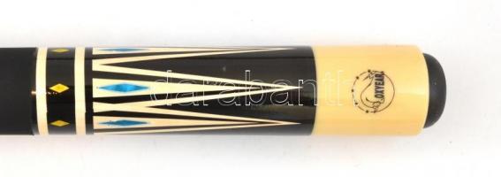 BCE snooker dákó, két részben, eredeti tokjában, jó állapotban, h: 76 és 74 cm