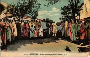 Algiers, Algerie; Groupe de Campagnrds Arabes / Algerian folklore, group of Arab country people (EK)