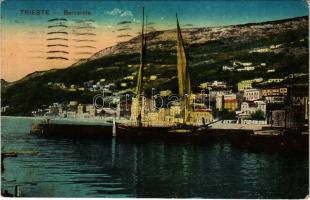 1927 Trieste, Trieszt, Trst; Barcarola / port, sailing vessel, boat (EK)