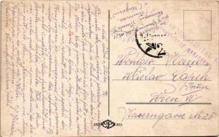 1917 Temesvár, Timisoara; Ferenc József út a Lloyd palotával, Lloyd kávéház, üzletek / street view, ...