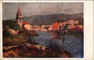Veli Losinj, Lussingrande; Biserje Dalmacije / general view, art postcard (EK)