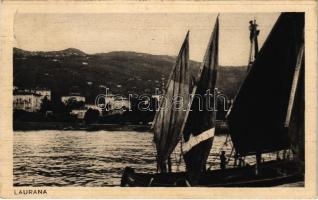 1938 Lovran, Lovrana, Laurana; general view, fishing boat (fl)