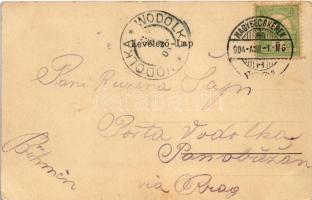 1904 Nagybecskerek, Zrenjanin, Veliki Beckerek;  Hunyadi utca, piac, üzletek, templom / street view,...