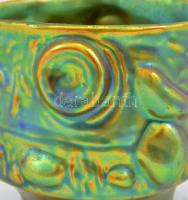 Zsolnay eozin mázas kis kaspó, jelzett, apró kopásokkal, d: 12 cm, m: 8,5 cm