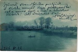 1926 Gyömrő, strandfürdő, evezős csónakok. photo