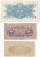 Japán 1944-1946. 5s + 10s + 1Y T:III szakadások
Japan 1944-1946. 5 Sen + 10 Sen + 1 Yen C:F tears