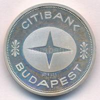 1990. "Citibank Budapest / 5 év Budapesten" Ag emlékérem (0.925/21.9g/30mm) díszdobozban T:1-(PP)