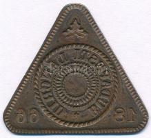 1866. "Lánchíd" Cu bárca, háromszög alakú (30x30x30mm) T:2