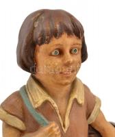 2 db csehszlovák figurális mázas kerámia kaspó vagy váza, jelzett JM és formaszámmal, apró sérülések...