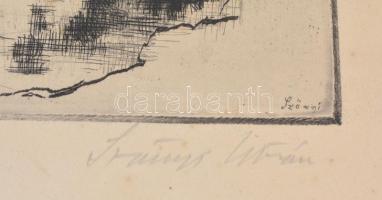 Szőnyi István (1894-1960): Yachtok. Rézkarc, papír, jelzett, apró foltokkal, díszes üvegezett keretb...