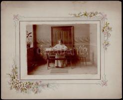 1904 Galgahévíz, Ubrankovich Emőke okleveles segédjegyző, feliratozott, datált vintage fotó, 11,3x15,8 cm, karton 22x27 cm