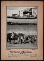 1948 Budapest, lóversenypálya, nyeretlen nem telivérek versenye, fotómontázs három felvételből összenagyítva, 23,5x17,5 cm, karton (használtas) 34,5x24,5 cm