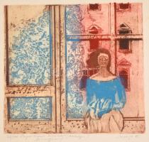 Breznay József (1916-2012): Nosztalgia. Színezett rézkarc, papír, jelzett, kissé foltos, számozott (...