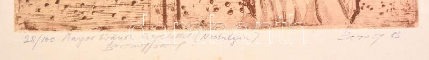 Breznay József (1916-2012): Nosztalgia. Színezett rézkarc, papír, jelzett, kissé foltos, számozott (...