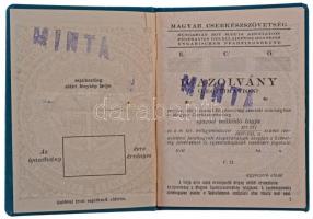 ~1920-1930. "Magyar Cserkészszövetség" aranyozott lemezjelvénye "MINTA" igazolvá...