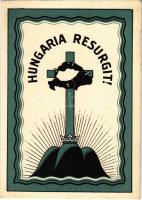 Hungaria Resurgit! kiadja a Magyar Nemzeti Szövetség / Hungarian irredenta art postcard