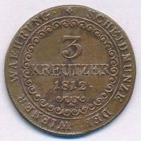 1812B 3kr Cu "I. Ferenc" T:2- karc