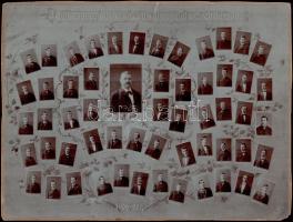 1907 Pozsonyi ág. hitv. ev. Liceum végzett tanulói, kistabló nevesített portrékkal, Mindszenthy műterméből, kasírozva, 29x38,5 cm