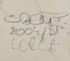 Szentandrássy István (1957-2020): Bikaviadal (Federico Garcia Lorca illusztráció). Ceruza, papír, je...