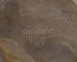 Antik fedeles ón kupa, jelzett, kopásnyomokkal, oldalán horpadással, m: 25 cm