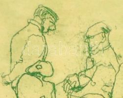 Gánóczy Mária, Breznay Józsefné (1927-), 2 db karikatúra:  "Olaszok" Pármaiaik (100/22) és...