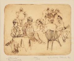 Gánóczy Mária, Breznay Józsefné (1927-), 2 db karikatúra:  "Olaszok" Pármaiaik (100/22) és...