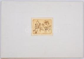 Gánóczy Mária, Breznay Józsefné (1927-), 2 db karikatúra:  "Olaszok" Pármaiaik (100/22) és...