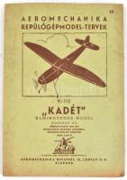 cca 1940-46 Aeromechanika repülőgépmodel-terv, K-110 "kadét" gumimotoros modelhez, tervezt...